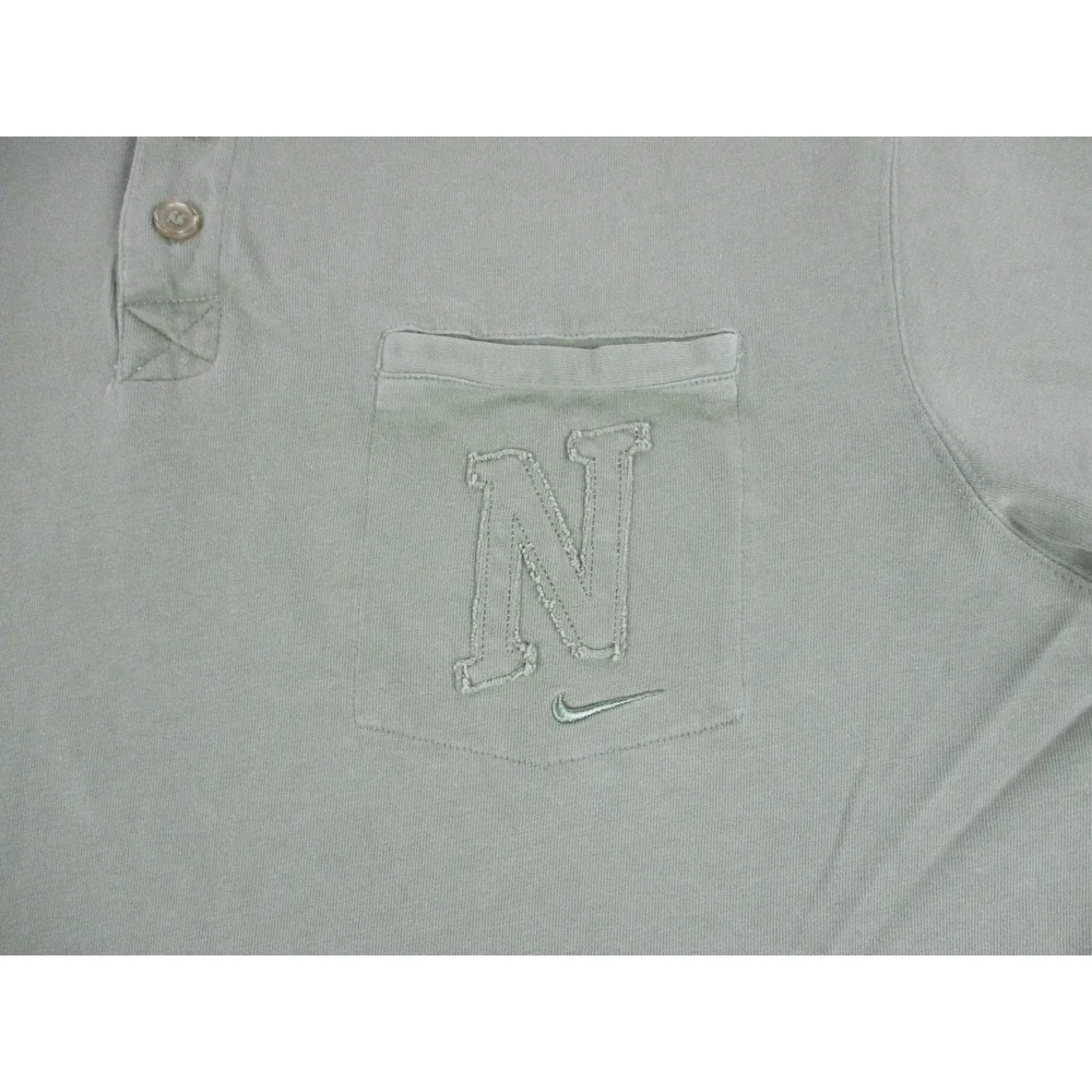 VINTAGE Nike Polo Shirt Mens Medium Green N Pocket Embroidered Swoosh Golf Y2K